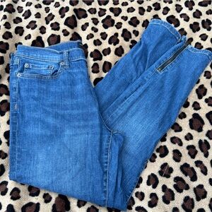 Banana Republic Sculpt Skinny Denim Jeans with zippers on bottom accents
